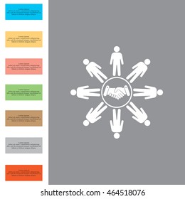 Flat icon of team work