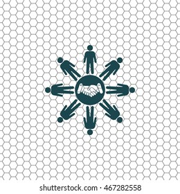 Flat icon of team work
