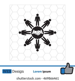 Flat icon of team work