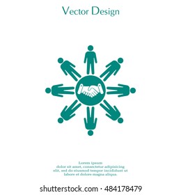 Flat icon of team work