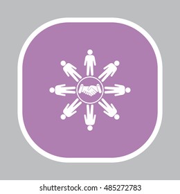 Flat icon of team work