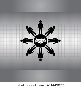 Flat icon of team work