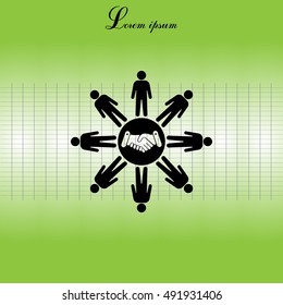 Flat icon of team work