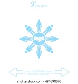 Flat icon of team work