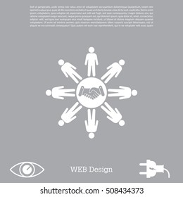 Flat icon of team work