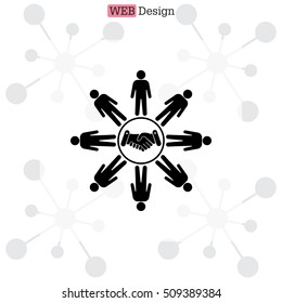 Flat icon of team work