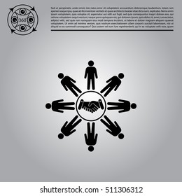 Flat icon of team work