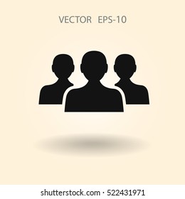 Flat icon of team work