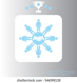 Flat icon of team work