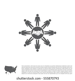 Flat icon of team work