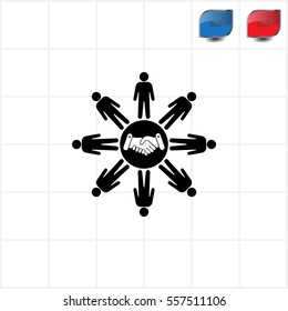 Flat icon of team work