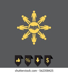 Flat icon of team work