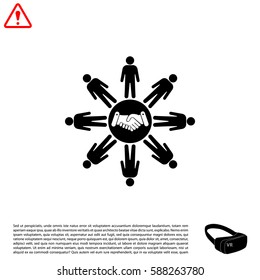 Flat icon of team work