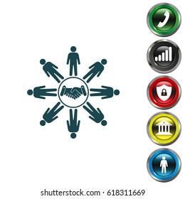 Flat icon of team work