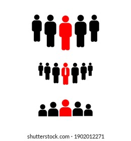 Flat icon of team work set. vector illustration