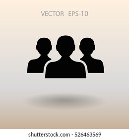 Flat icon of team work. vector illustration