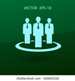 Flat icon of team work. vector illustration