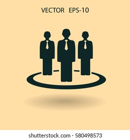 Flat icon of team work. vector illustration