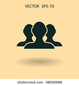 Flat icon of team work. vector illustration