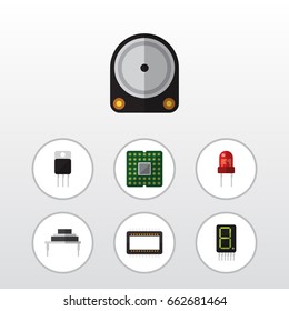 Flat Icon Technology Set Of Receiver, Destination, Unit And Other Vector Objects. Also Includes Unit, Display, Receiver Elements.