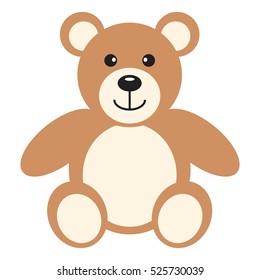 Flat icon teddy bear  Vector illustration 