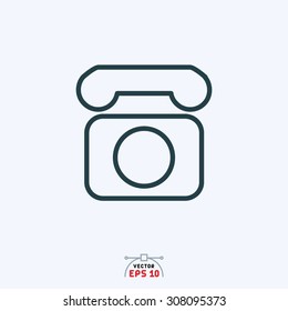 Flat icon of telephone.