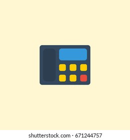 Flat Icon Telephone Element. Vector Illustration Of Flat Icon Phone Isolated On Clean Background. Can Be Used As Telephone, Phone And Call Symbols.