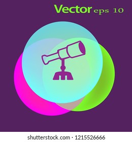 Flat icon. Telescope.