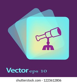 Flat icon. Telescope.