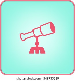 Flaches Symbol. Teleskop.