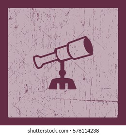Flat icon. Telescope.