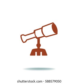 Flat icon. Telescope.