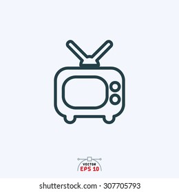 Flat icon of television.