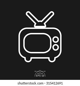 Flat icon of television.