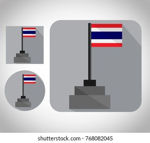 flat icon Thailand flag is on the pole
