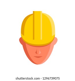 Flat icon that promotes helmet use as a safety measure at work