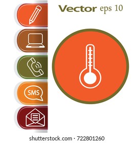 Flat icon. Thermometer.