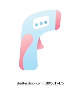 Flat icon thermometer digital for measurement flu