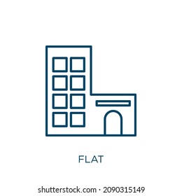 flat icon. Thin linear flat outline icon isolated on white background. Line vector flat sign, symbol for web and mobile