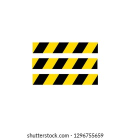 Flat icon of three plastic bands showing where not to pass