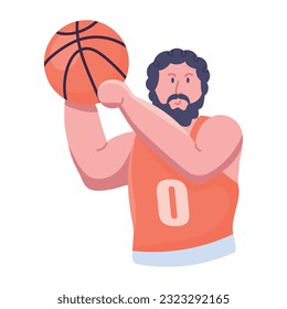 Icono plano de lanzar baloncesto 
