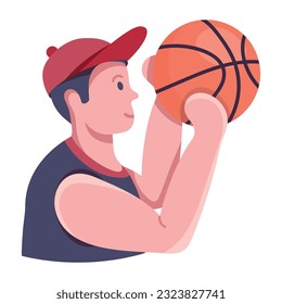 Flat icon of throwing basketball 
