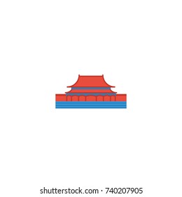 Flat Icon Tiananmen Square Element. Vector Illustration 