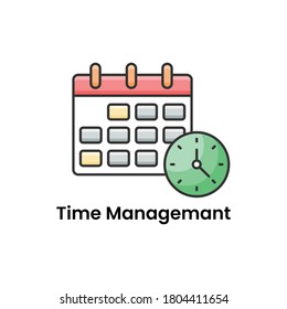 Flat icon of time management, project deadline