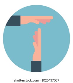 Flat icon time out, referee signal 