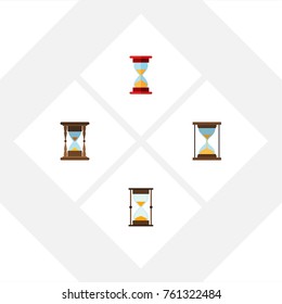 Flat Icon Timer Set Of Loading, Measurement, Minute Measuring And Other Vector Objects. Also Includes Sand, Instrument, Sandglass Elements.