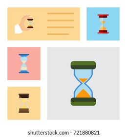 Flat Icon Timer Set Of Sandglass, Loading, Waiting Vector Objects. Also Includes Hourglass, Sand, Measurement Elements.