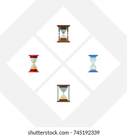 Flat Icon Timer Set Of Waiting, Instrument, Loading And Other Vector Objects. Also Includes Instrument, Hourglass, Sandglass Elements.