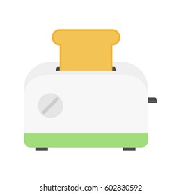 Flat icon toaster and bread. Vector illustration.