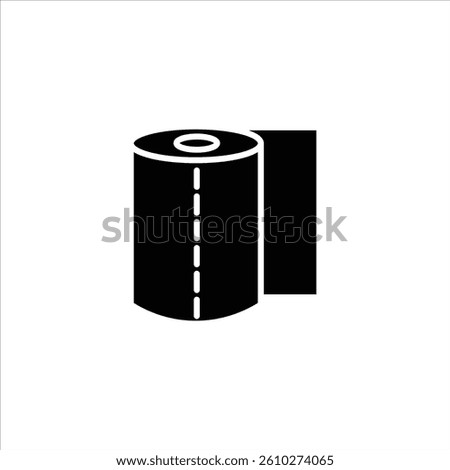 Flat Icon Toilet Paper Roll Stylized and Editable Vector Illustration for House Appliances Design Theme.
